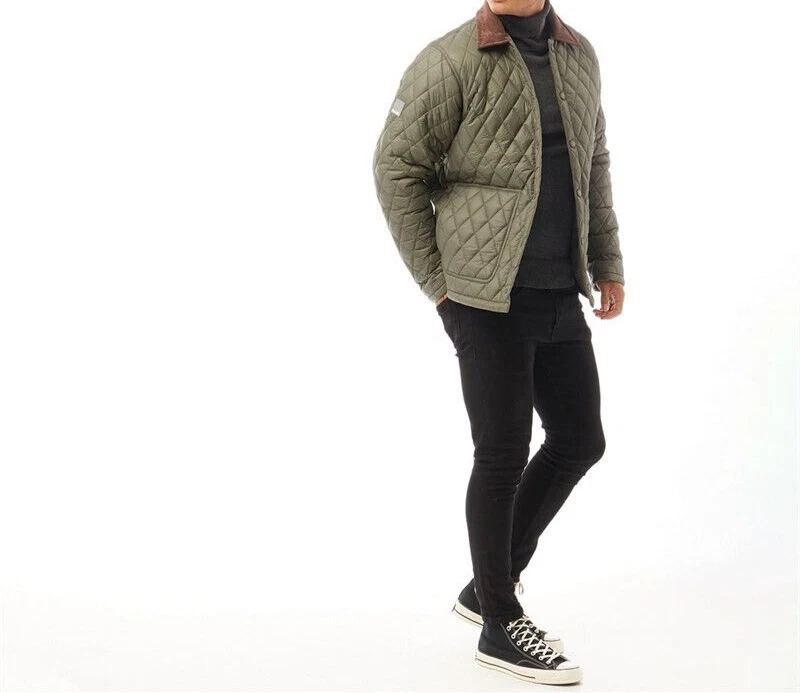 Jaqueta acolchoada cáqui Selanne masculina banco P com gola de veludo RRP £95.99 - Imagem 2 de 3