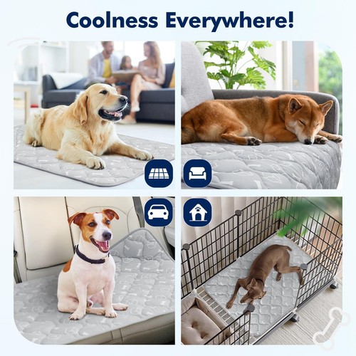 Rywell Dog Cooling Mat 44x32 Inch Waterproof Cool Fiber for Large Dogs - 第 9/9 張圖片