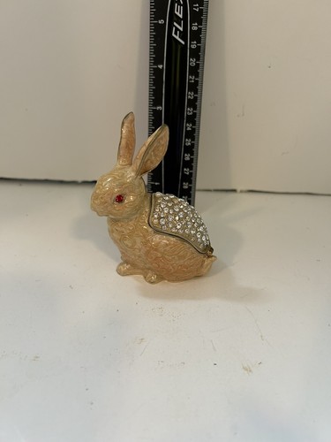 Bunny Rabbit Jeweled Enamelled Trinket Box | eBay