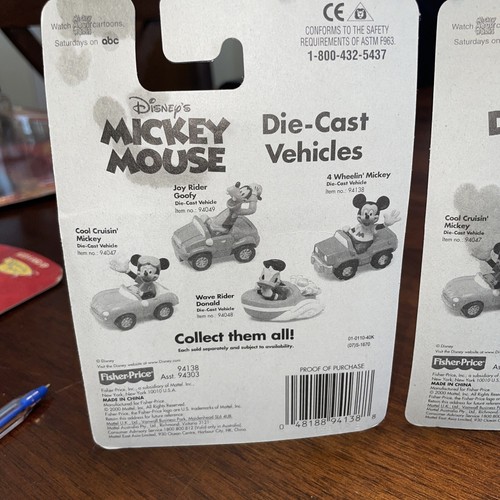 DONALD DUCK Wave Rider & 4 Wheelin Mickey DIE CAST FISHER PRICE DISNEY VEHICLE - Picture 5 of 7