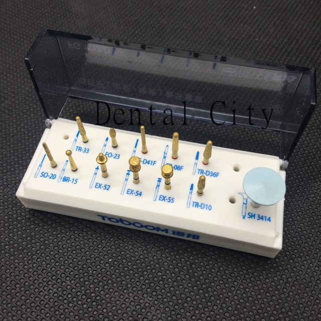 12pcs Dental burs preparation kit anterior posterior ceramics zirconia