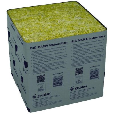 Grodan Gro-Block Big Mama, 8 x 8 x 8, no hole case of 18