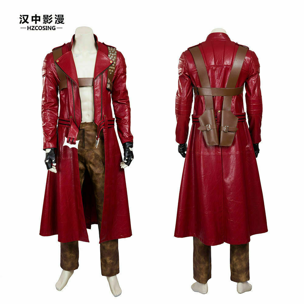 Devil May Cry DMC 2 Cosplay Dante Red Leather Uniform Costume