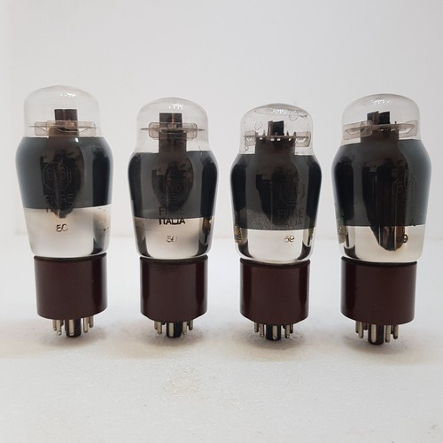 6V6G CV509 Italy Fivre smoked glass solid foil getter,40s close matched quad NOS