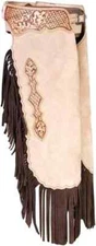Western Chinks Leather Tooled Chaps for Adults Free Shipping