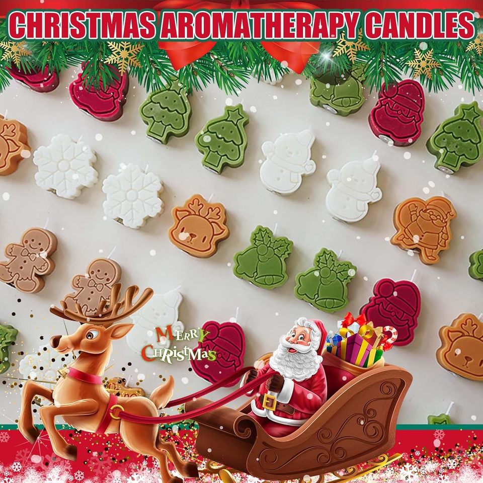 Scented Candles Set, 4 Pieces Christmas Candles Set, Christmas Scented