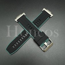 Silicone Rubber Watch Strap Band Fits for Tissot PRX Quick release Adapter BK/GN