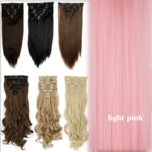 Premium Extra Thick Clip In On As Human Hair Extensions Full Head Double Weft lk - Picture 27 of 45