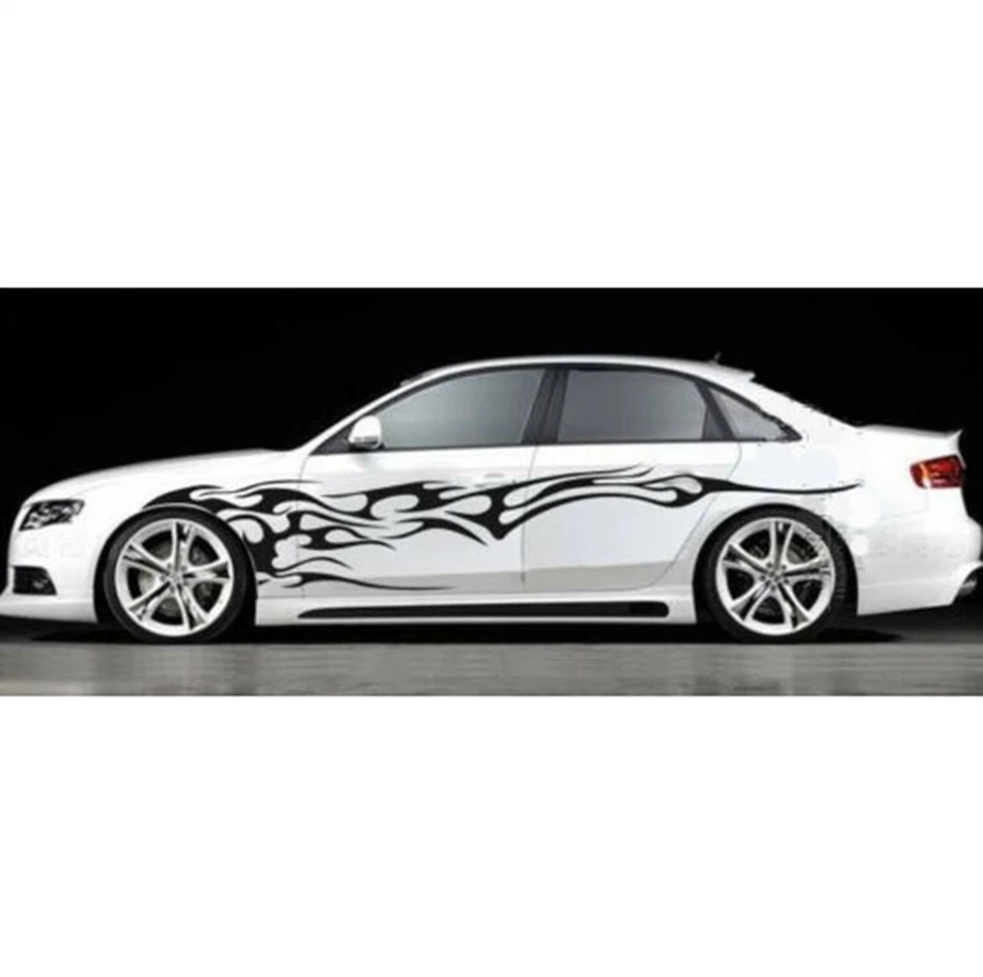 1 Set Car Racing Body Side Decal Vinyl Flame Graphics Stripes Sticker Film Decor - Изображение 4 из 4