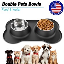 Dog Bowl Cat Bowl Double Rasied Pet Feeder Anti Sickness Bowls Food and Water