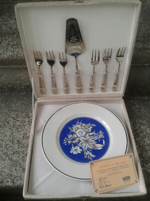 La San Marco ilcar set posate dessert silver plate piatto, serv