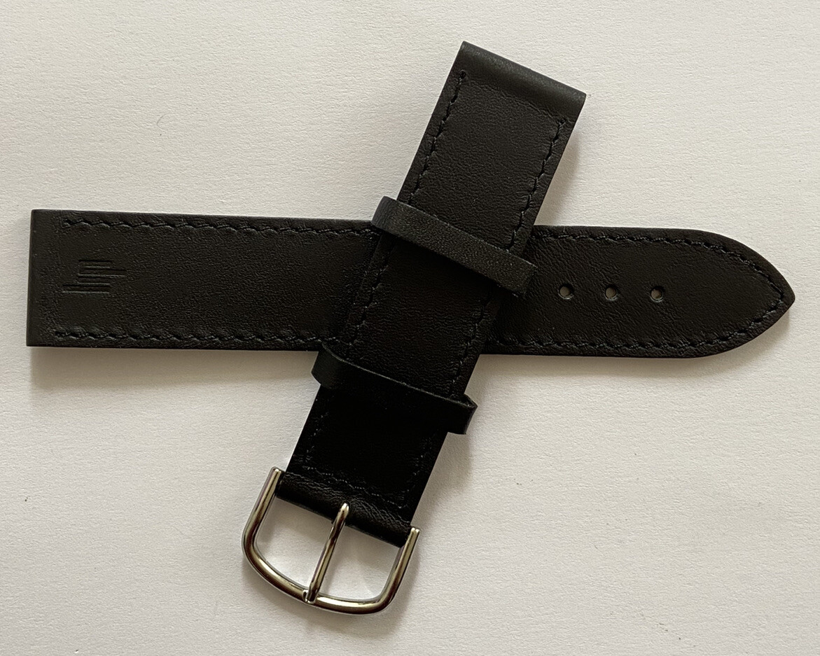 Bracelet De Montre Vintage LIP En Cuir Kaki - Largeur 20 Mm, Ancien Stock, Occasion