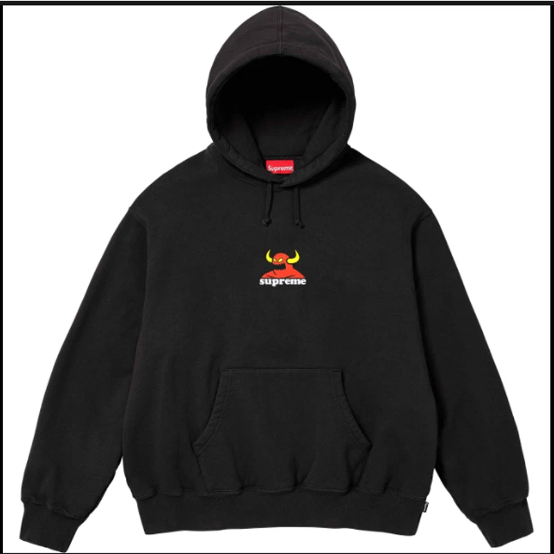 Supreme x Toy Machine Sweat shirt à capuche noir petit EXPÉDIÉ MAINTENANT
