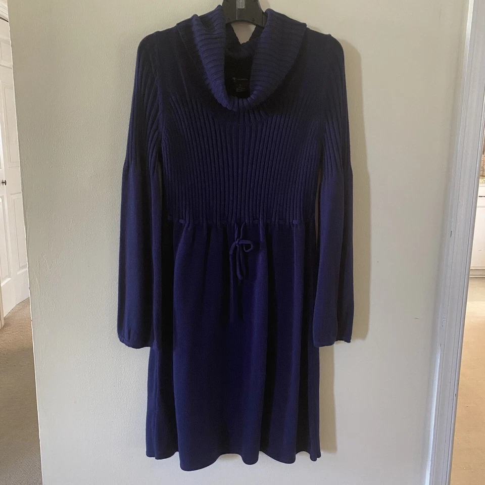 Новые направления капот шеи свитер платье с галстук талии Sze XL очень большой темно-синий - Изображение 2 из 4