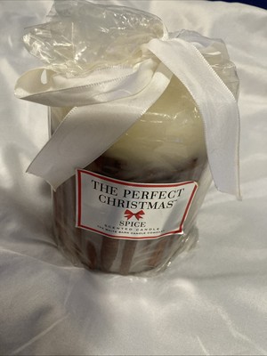 Vtg The White Barn Candle Company Perfect Christmas Spice Pillar Candle USA New