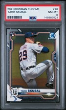2021 BOWMAN CHROME #28 TARIK SKUBAL ROOKIE RC PSA 8