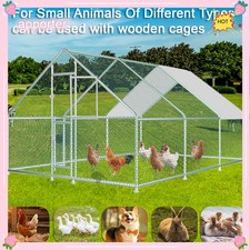 20x10 Ft Large Metal Chicken Coop Walk-In Chicken Run House Pet Dog Cage Cover