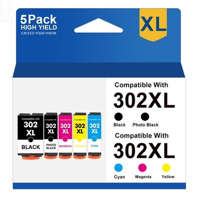 5Pack 302 XL T302XL Ink For Epson Expression Premium XP-6000 XP-6100 Printer
