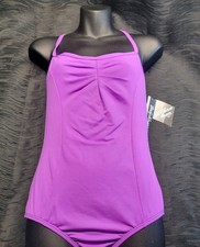 Body Wrappers Camisole Leotard Violet Pinched Front Neckline Cross-back SZ XLA