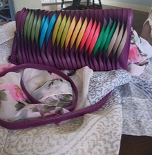 Mellow World Rainbow Clutch Purse Crossbody Detachable Strap