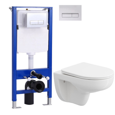 Vorwandelement+Wand WC+Bedienplatte Knopf Komplettset Unterputz Toilette HOROW 