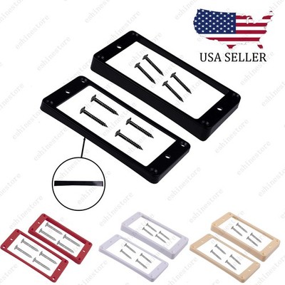 2 Pcs Plastic Guitar Humbucker Pickup Rings Curved Bottom Frame For Les Paul LP