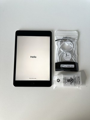 Apple iPad Mini 4 128GB Wi-Fi Space Gray A1538 7.9  Tablet Touch ID Tested