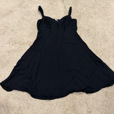 Women's Old Navy Black Sun Dress Size Medium  Petite Zip Closure