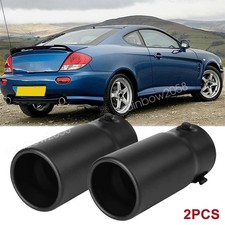 2pcs Black Steel Rear Exhaust Pipe Tail Muffler Tip For Hyundai Tiburon 2pcs Black Steel Rear Exhaust Pipe Tail Muffler Tip For Hyundai Tiburon