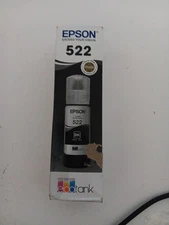 Genuine Epson 522 Ecotank T522120-S Black Ink Bottle 65mL Exp 6/2029 NEW SEALED