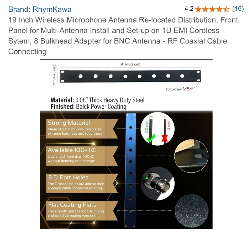 Universal 8-Port Antenna Distribution System for Wireless Microphone Receiver... - Image 3 of 4