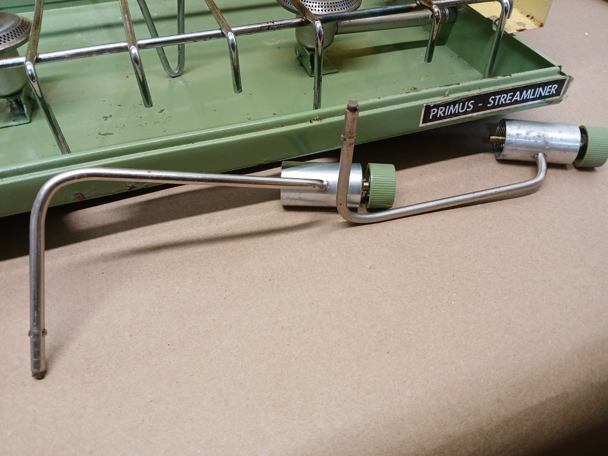 Vintage Primus Streamliner 2 Burner Propane Camp Stove WORKING w