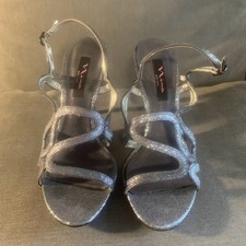 Nina New York - w9 silver sparkle strappy 4  heel shoes