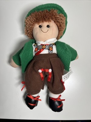 German Boy Doll Green Hat Euro Souvenirs 9.5in Plush