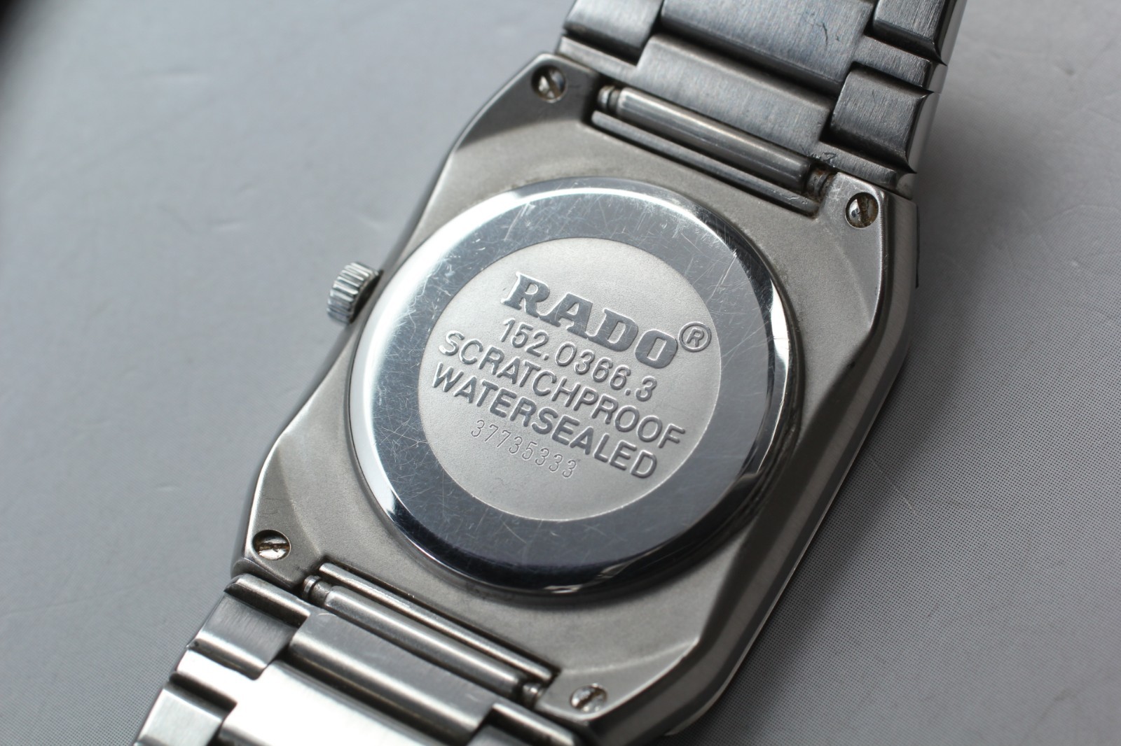 Full Set [N MINT w/Box] RADO DiaStar 152.0366.3 Black Tank Date Qz Men's Watch image 5