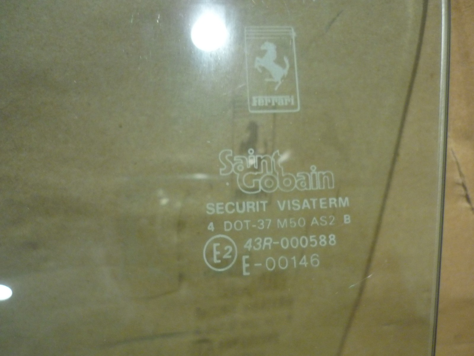 Ferrari Mondial 3.0 QV Cabriolet - LH Door Glass (USED) - P/N 61289600