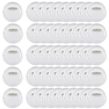 50 Pack Clear Acrylic Button Pins 3 in DIY Crafts Bulk Badges Maker Pin