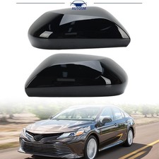 Pair Side Mirror Cover Cap For 2018-2024 Toyota Camry Gloss Black Leftright