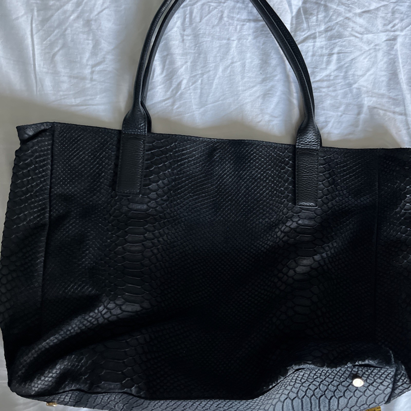 J McLaughlin Leather Tote Python Print - image 3