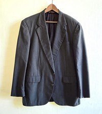 VTG Corbin 100 Pure Wool Pinstripe Blazer Jacket Mens Charcoal Blue Gray Sz 42