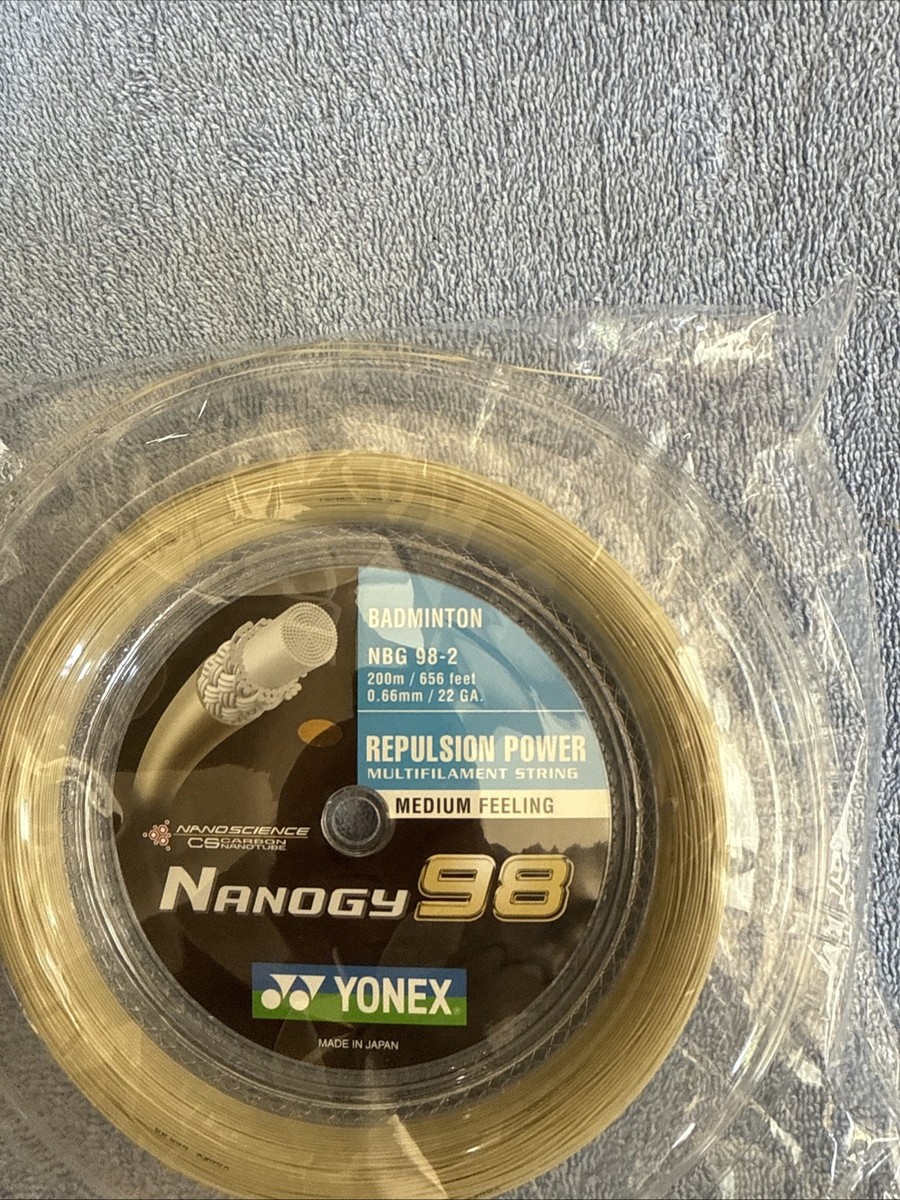 New Yonex Nanogy 98 656ft 200m Reel Badminton String. Cosmic Gold
