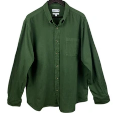 Saddlebred Shirt Mens 2XL Green Classic Fit Button Down Collar Long Sleeve Solid