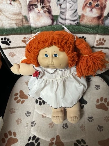 Vintage 1983 Cabbage Patch Doll Red Hair Blue Eyes Freckles Black Signature