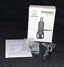 Audio-Technica AT-HS6 Tonabnehmerkopf Headshell Alu schwarz universal m. Kabeln