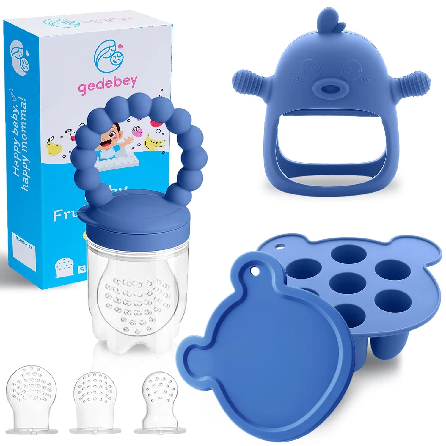 3-in-1 Baby Food & Fruit Feeder Set – Breastmilk Popsicle Mold with Freezer T...
