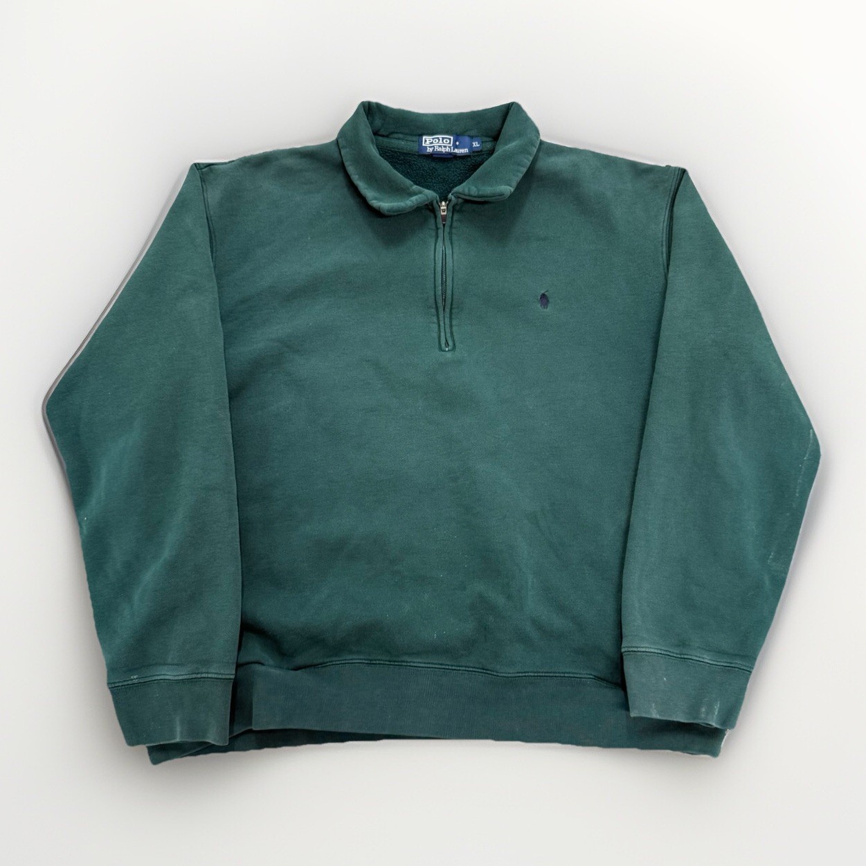 Felpa Pullover Vintage Polo Ralph Lauren 1 4 Zip Uomo Taglia XL Logo Pony