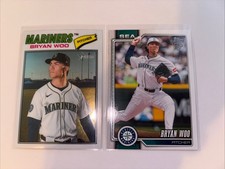 2026 Topps Heritage #99 - Bryan Woo White Chrome Parallel - Seattle Mariners SP