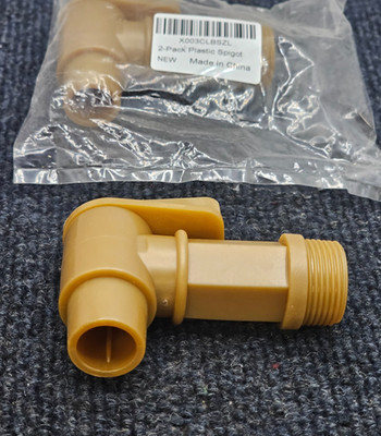 (QTY 2) 3/4 NPT Plastic Spigot Faucet For Gallon Jugs Drums - Brown