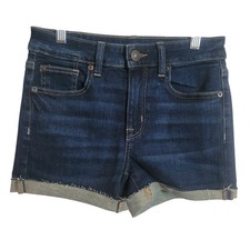 American Eagle Hi-Rise Shortie Dark Wash Denim Shorts Womens Size 2 Inseam 2.5"