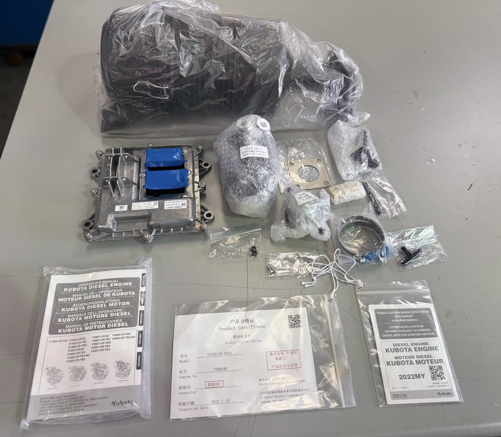 Kubota V2403-CR-EW54 Diesel Engine NEW 2.4L Tier 4 Final Industrial Power Unit